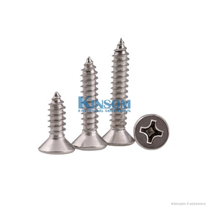 Stock DIN 7982 ss 304 cross recessed countersunk head tapping screws standard fasteners